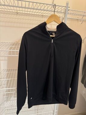 Adidas Black Quarter-Zip Long Sleeve Pullover Medium